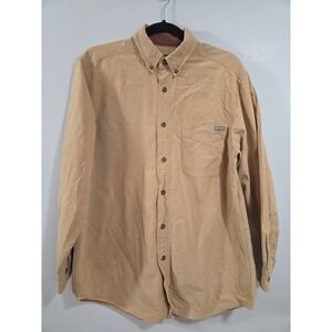 Woolrich Shirt Mens Buckskin Heather Button Down Chamois Workwear Medium
